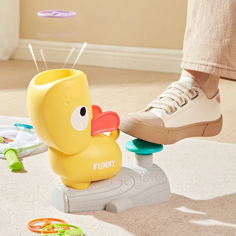 Outdoor Flying Air Disc Launcher Toys for Kids Disc Flying Game Toddlers Outside Sports Chasing Summer Backyard Family Toys