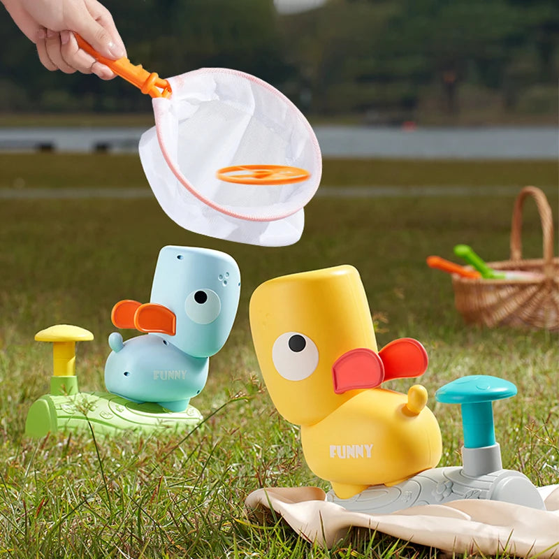 Outdoor Flying Air Disc Launcher Toys for Kids Disc Flying Game Toddlers Outside Sports Chasing Summer Backyard Family Toys