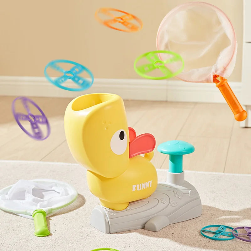 Outdoor Flying Air Disc Launcher Toys for Kids Disc Flying Game Toddlers Outside Sports Chasing Summer Backyard Family Toys